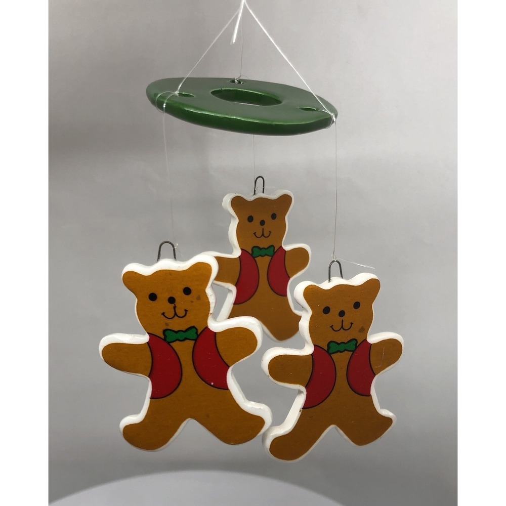 Russ Holiday Windchimes Teddy Bears Russ Berrie Chimes Vintage‎ Christmas Decor